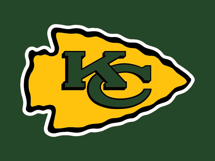 Kansas City to Green Bay colors logo fabric transfer